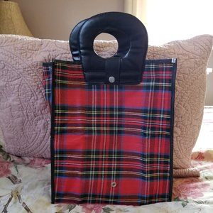 Vintage Tote, Foldable, Plaid